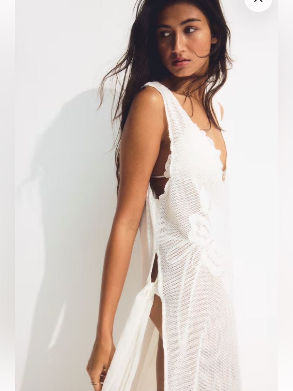 Cream Sheer Crochet Swim Cover-Up or Boho Tunic (trend) - NWT, size M